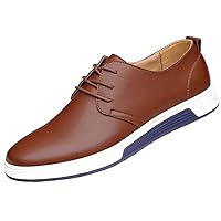 Men's Casual Oxford Shoes Breathable Leather Flat Fashion Sneakers Sandals