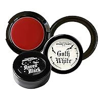 MANIC PANIC Vampire's Kiss Face and Body Paint Bundle with Black Raven Face and Body Makeup and Goth White Foundation