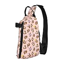 Cute Sloth Print Crossbody Backpack,Travel Hiking Cross Bag Diagonally, Cycling Bag