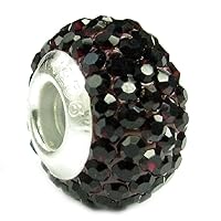 Sterling Silve Simulated Birthstone Round Crystal Bead European Style Bead Charm