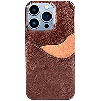 Wallet Case for iPhone 14/14 Plus/14 Pro/14 Pro Max, Slim Vintage Leather Case with 2 Credit Card/ID Holder Slots, Simple Professional Cover (Color : Brown, Size : 14 6.1
