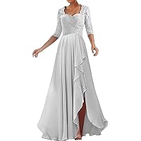 Women Lace Appliques Mother of The Bride Dresses for Wedding Chiffon Long A-Line Formal Dress Evening Gown