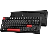 C3 Pro QMK/VIA Custom Gaming Keyboard, Programmable 87 Keys Compact TKL Layout Gasket Mount, Red LED Backlight Wired Mechanical Keyboard with Red Switches for Mac/Windows/Linux