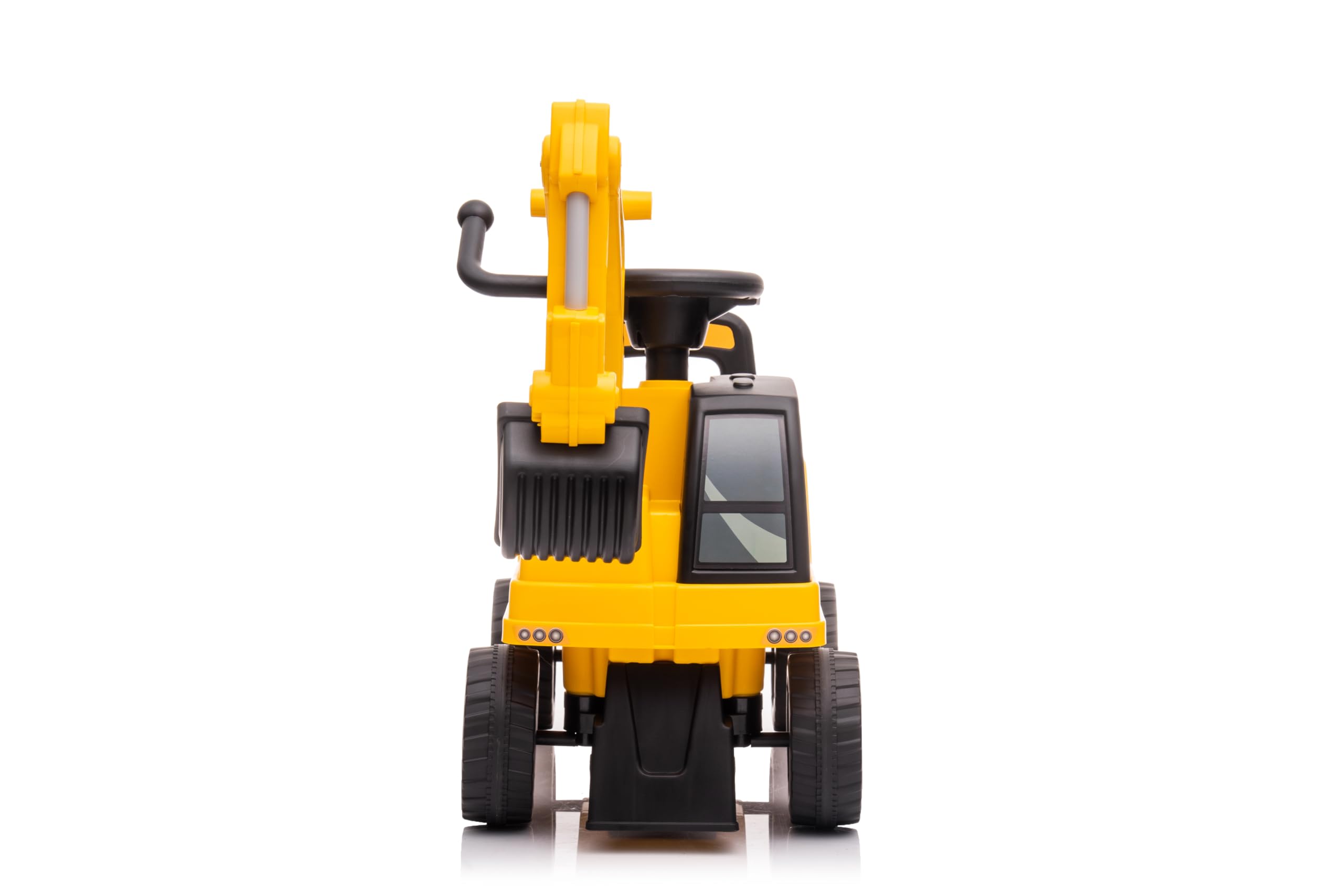 BEST RIDE ON CARS - CAT Excavator (Licensed) Push Car with Under-The-Seat Storage, Steering Wheel Music & Horn Sounds, Sturdy Backrest, and Functional Front Bucket for Hours of Fun! - CATEX_Push_F2F