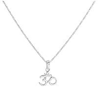 jewellerybox Sterling Silver Om Necklace 16-24 Inches