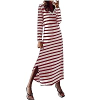 Dresses for Vacation Womens Sun Dresses Casual Dresses for Women Bolsillos De Ropa Vestidos De Mujer Primavera 2024 Summer Work Outfits for Women Vestido Con Cuello para Red