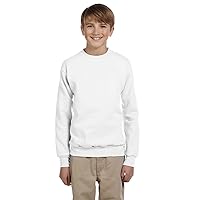 Hanes ComfortBlend EcoSmart Boy`s Crewneck Sweatshirt White
