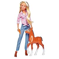 Simba 105733517 - Little Horse Doll with Cute Foal and Fun Function Includes Accessories 29 cm Pony Toy Doll from 3 Years