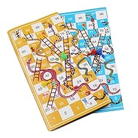 5 Set Snake Ladder Board Game Flight Chess Portable Board Game Family Fun Toys for All Ages-in Storage Easy to Play Snake Ladder