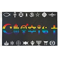 Coexist Rainbow Flag World Peace Love Human Rights Religious Gay Pride 3 x 5 Ft