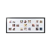 Prinz 27-Opening 16' x 40' Black Matted Wall Collage Picture Frame, Holds Twenty-Seven 3x3 Photos, Wall Decor