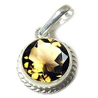 CHOOSE YOUR COLOR 2 to 10 Carat Round Shape Natural Gemstones Silver Pendant HandCrafted Locket