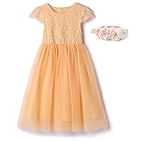 Rysly Girl Lace Long Dress Kids Tulle Tutu Party Princess Dress