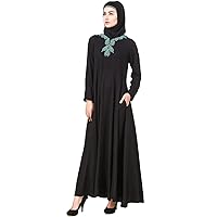Islamic Black Abaya Jilbab Kaftan Jalabiya Burqa Maxi Dress AY-600