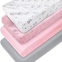 Changing Pad Cover for Girls 4 Pack, Comfy & Breathable Changing Table Cover for 32''x16