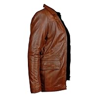 Jacket - Real Brown Leather Jennifer Lawrence Katniss Everdeen Jacket (S, Brown)