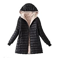 Ceboyel Womens Puffer Winter Jacket With Hood Fleece Sherpa Lined Coats Zip Up Warm Hoodie Jackets Trendy 2023 Outerwear