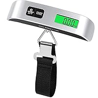 Moppro Luggage Scale, Portable Digital Handheld Weight Scale of Essential Travel Accessories for Airplane Trips, Suitcase Hanging Weighter with Tare Function 110 Lb/ 50Kg, 0.1lb/ 10g
