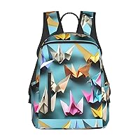 origami paper crane print Lightweight Laptop Backpack Travel Daypack Bookbag for Women Men for Travel Work