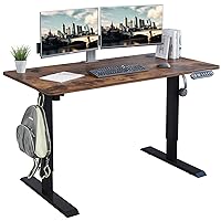 Radlove Electric Standing Desk 48 x 24 Inches, Height Adjustable Computer Desk Sit Stand Desk Home Office Desks with Splice Board and A Under Desk Cable Management Tray, Rustic Brown Top/Black Frame