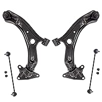 TRQ 4 Piece Suspension Kit Lower Control Arms w/Ball Joints Sway Bar End Links New Compatible with 2009-2013 Honda Fit 2010-2011 Insight