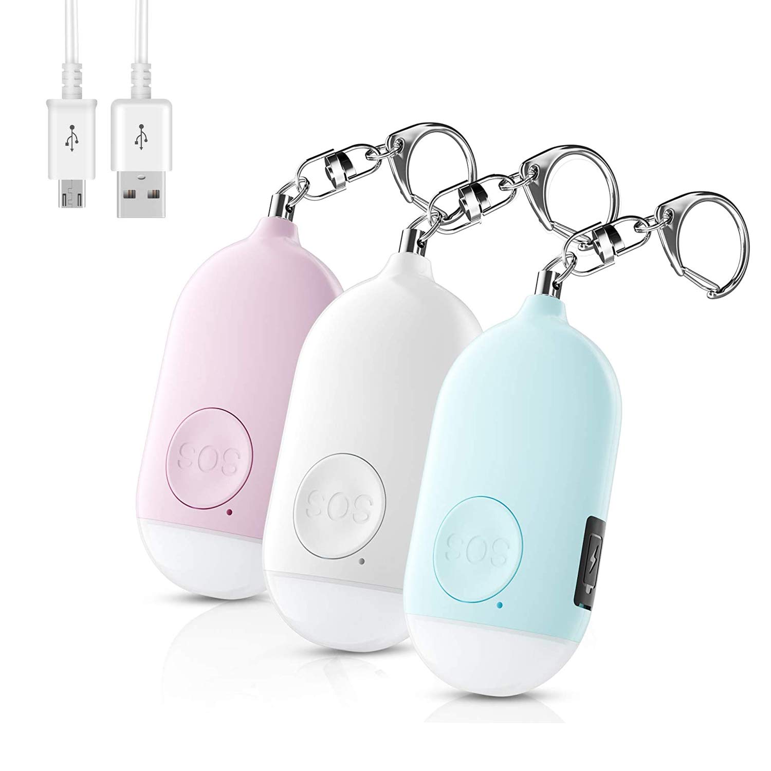 Elderly Rechargeable Personal Sound Alarm with Keychain for Women NEW Kids 