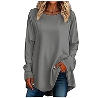 Oversize Womens Plus Size Tops T Shirts for Women Shirts for Women Shirts Tops Long Sleeve Tops for Women Tshirts Shirts Womens Long Sleeve Shirts Basic Grey 3XL
