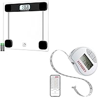 FITINDEX Bathroom Scale for Body Weight with Smart Body Tape Measure, Bluetooth Digital Measuring Tape for Body
