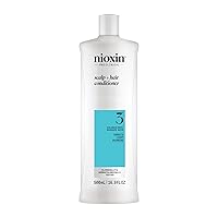 Nioxin System 3 Scalp + Hair Conditioner - Hair Thickening Conditioner for Damaged Hair with Light Thinning, 16.9oz