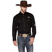 Wrangler Mens Mexi Logo Black Long Sleeve Shirt