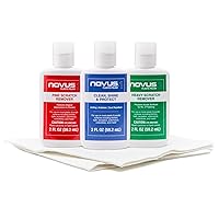 NOVUS-PK1-2 | Plastic Clean & Shine #1, Fine Scratch Remover #2, Heavy Scratch Remover #3 and Polish Mates Pack | 2 Ounce Bottles