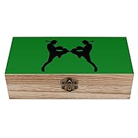 Muay Thai Arts Decorative Wooden Storage Box Jewelry Organizer Craft with Lids Home Decor