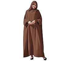 IMEKIS Women Muslim Abaya Prayer Hijab Dress Islamic Dubai Long Sleeve Full Cover Niqab Robe One-piece Hooded Kaftan Clothes