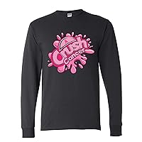 Crush Cancer Breast Cancer Awareness Mens Long Sleeves