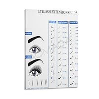 MOJDI Eyelash Extension Guide Poster Eyelash Poster Eyebrow Care Poster (1) Canvas Painting Posters And Prints Wall Art Pictures for Living Room Bedroom Decor 08x12inch(20x30cm) Frame-style
