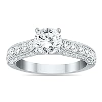 AGS Certified 1 7/8 Carat TW Diamond Engagement Ring in 14K White Gold (J-K Color, I2-I3 Clarity)