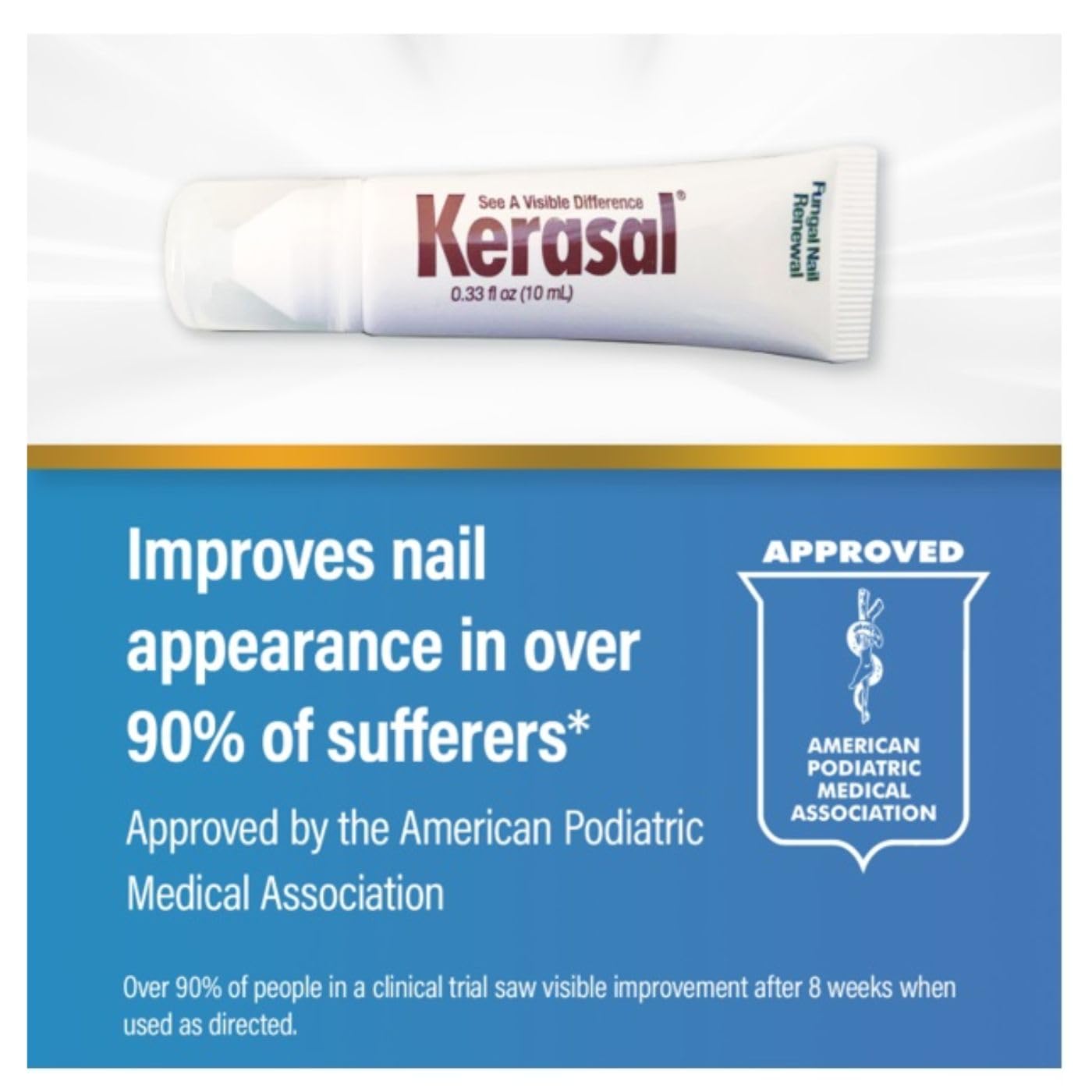 Kerasal Nail Renewal, Restores Appearance of Discolored or Damaged Nails, 0.33 fl oz (Packaging May Vary)