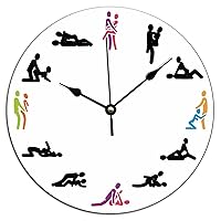 ArogGeld Sex 12 Position Wall Clock Quality Quartz Battery Operated Silent Clock Make Love Valentine's Day Gift Wall Clocks for Laundry Room Bedroom 12x12in Birthday Housewarming Gift