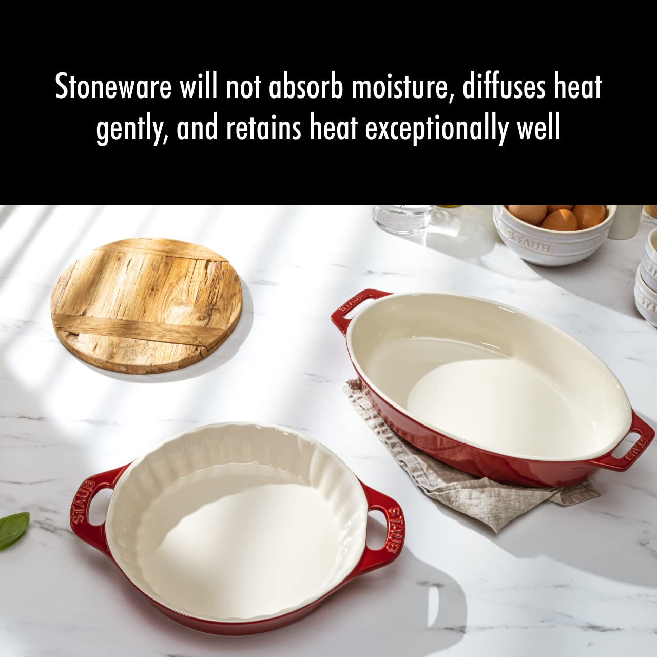Staub Ceramic Baking Dish Set, 3pc, Cherry