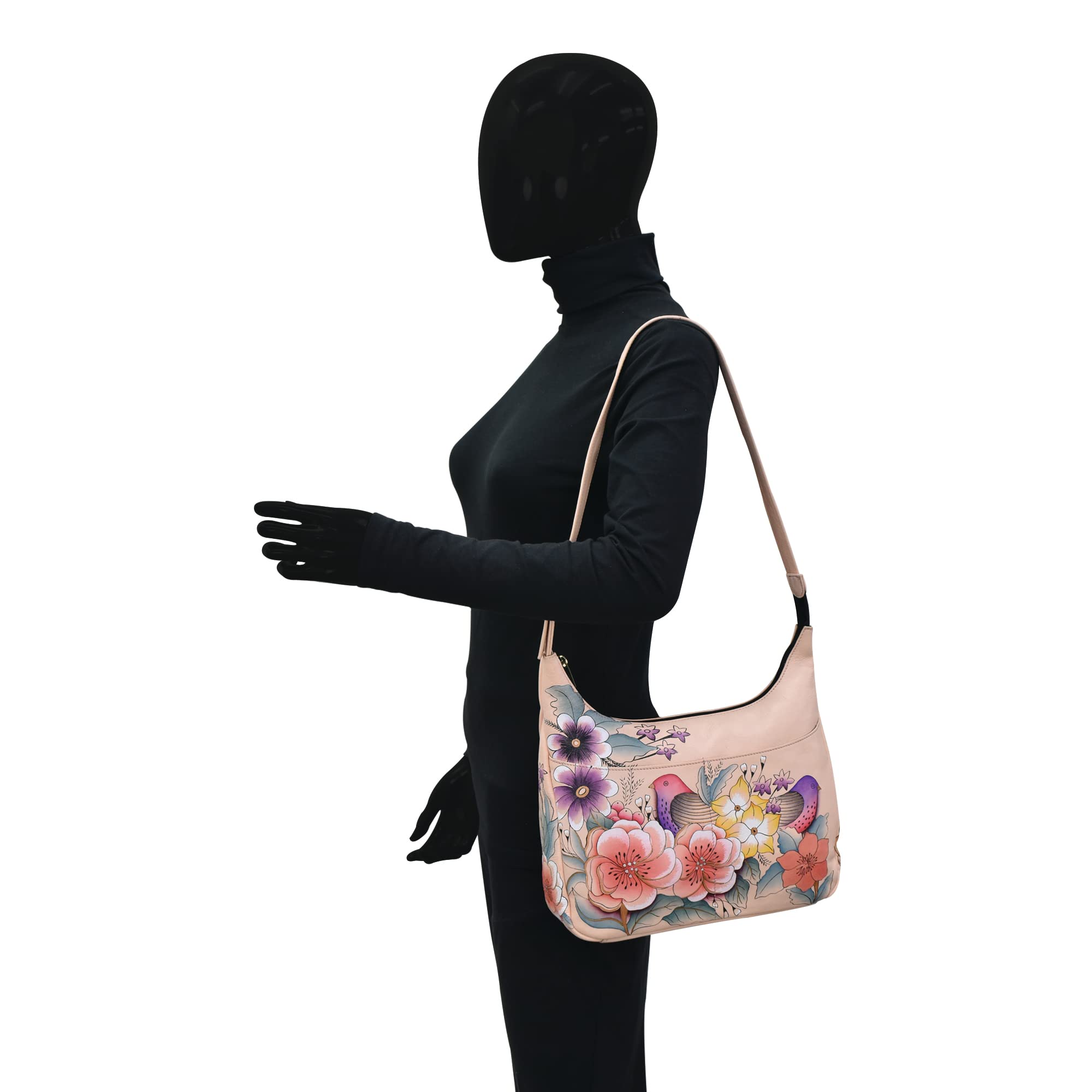 Anna by Anuschka Women’s Genuine Leather Medium Shopper Bag - Hand Painted Original Artwork