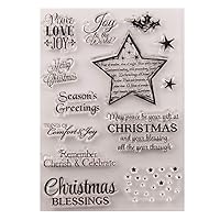 Christmas Star Silicone Clear Stamp Handmade Card Albums Crafts Supplies for Students School Handmade Crafts Projects Clear Stamps for Card Making