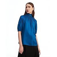LilySilk Silk Shirt Womens 22 Momme Twill Crepe Elegant Plain Blouse with Back Flows for Casual Work