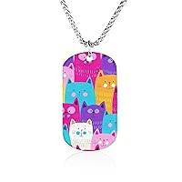 Colorful Cat Necklace Custom Memorial Necklace Personalized Photo Pendant Jewelry for Women Men