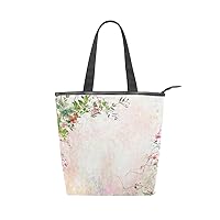 ALAZA Tote Canvas Shoulder Bag Watercolor Flower Spring Womens Handbag