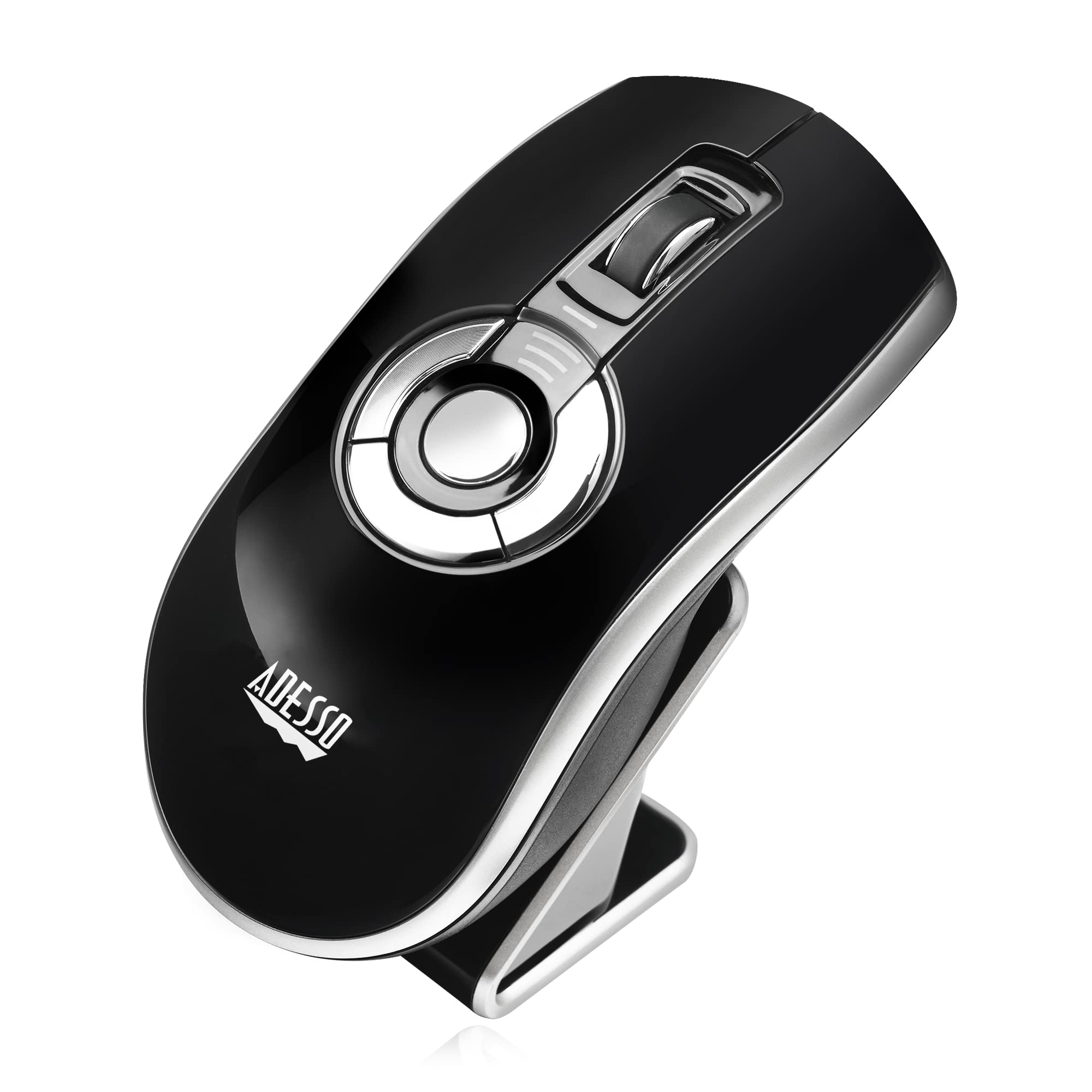 Adesso Air Mouse Elite Wireless Presenter Mouse, 2.4 GHz Frequency/100 ft Wireless Range, Left/Right Hand Use, Black