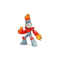 Jada Toys Mega Man FIRE Man Figure (11.5 cm) - Movable Collectible and Action Figure from The Megaman Video Game Series with Alternative Head, Hands and Accessories, for Fans and Collectors from 13