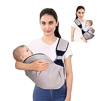 Baby Sling Carrier,Baby Carrier Newborn to Toddler, Adjustable Lightweight Breathable Carrier, Infant Hip Seat Carrier for Toddler Sling, Nursing Sling Wrap Carries 7-45 Lbs, Grey
