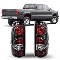 Winjet Tail Lights For Chevy Chevrolet Silverado 1999 2000 2001 2002 2003 2004 2005 2006 1500/2500/3500 GMC Sierra 1999-2003 Taillights Assembly Pickup Brake Rear Lamps Glossy Black/Clear Lens