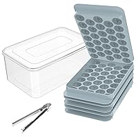 3 Pack Ice Cube Tray for Freezer, 99 x 1IN Round Ice Trays Easy Release  Circle Ice Trays for Freezer with Bin and Lid, BPA Free Ice Tray for  Cocktail, Whiskey 