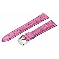Clockwork Synergy - 2 Piece Ss Leather Classic Croco Grain Interchangeable Replacement Watch Band Strap 19mm - Solid Purple - Men Women